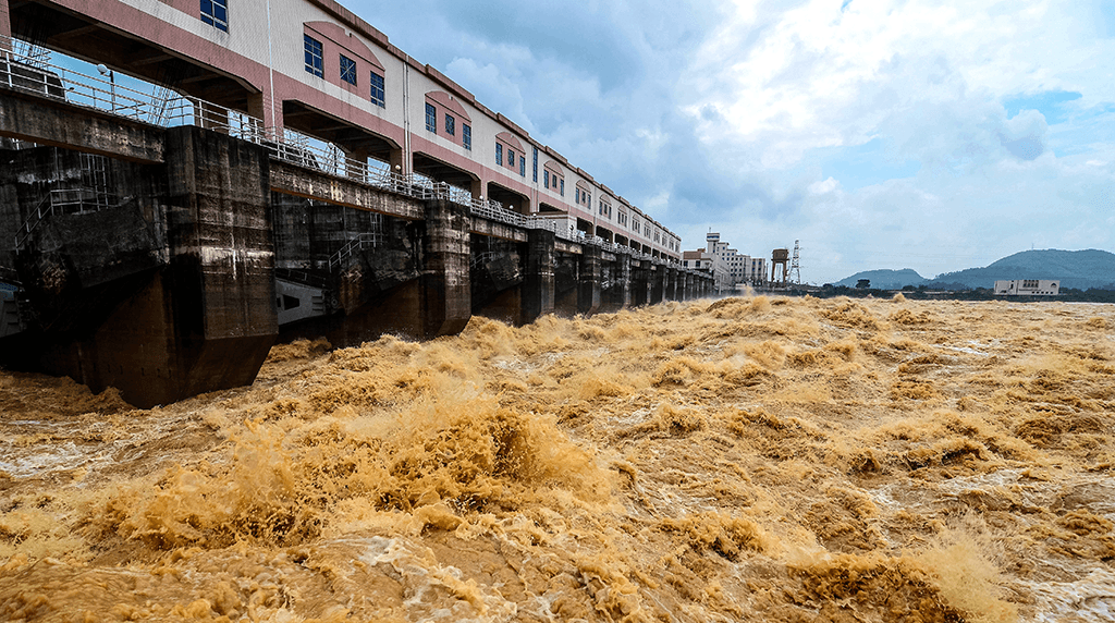 飞来峡水利枢纽泄洪